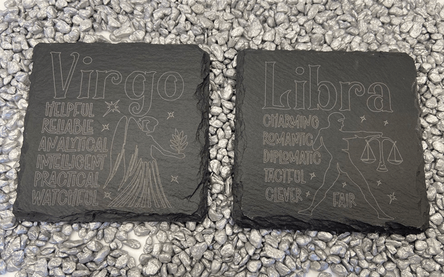 The 12 Sign's of the zodiac, Slate Coasters.