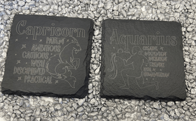 The 12 Sign's of the zodiac, Slate Coasters.