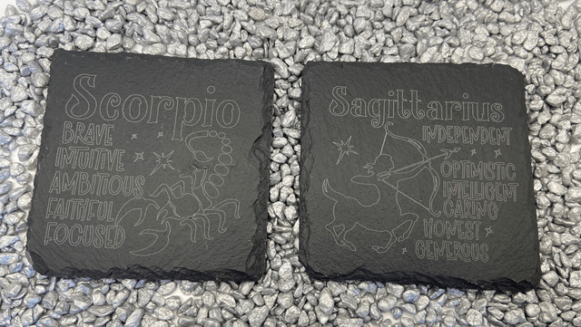 The 12 Sign's of the zodiac, Slate Coasters.