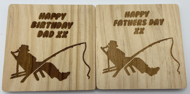 DAD'S FATHERS DAY AND BIRTHDAY BAMBOO FISHING COASTER