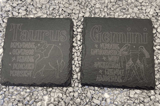 The 12 Sign's of the zodiac, Slate Coasters.