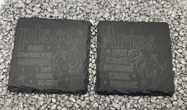 The 12 Sign's of the zodiac, Slate Coasters.