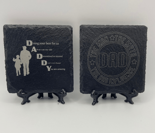 FATHERS DAY AND BIRTHDAY PERSONALISED SLATE COASTERS