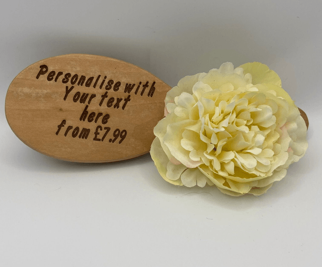 PERSONALISED OVAL BAMBOO PADDLE HAIR BRUSHES 