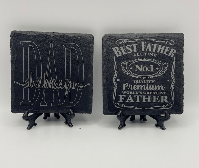 FATHERS DAY AND BIRTHDAY PERSONALISED SLATE COASTERS