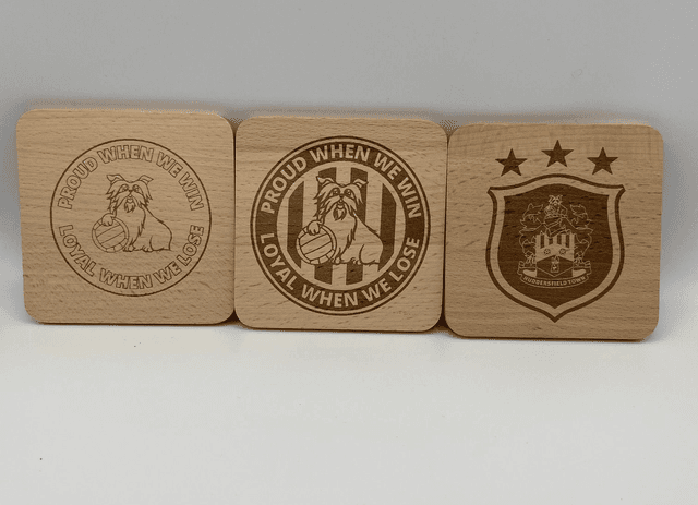 HUDDERSFIELD TOWN FOOTBALL BAMBOO COASTERS 