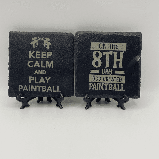 PAINTBALL SLATE COASTERS 