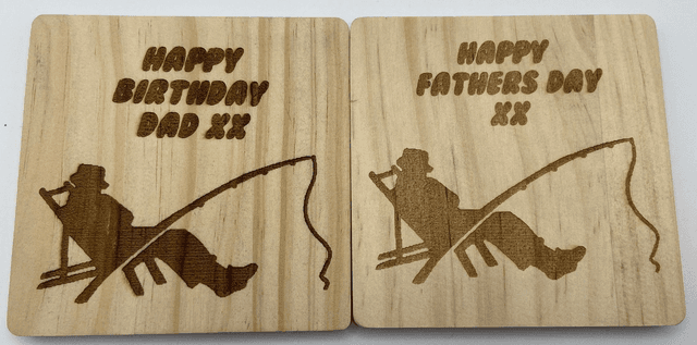 DAD&#039;S FATHERS DAY AND BIRTHDAY BAMBOO FISHING COASTER