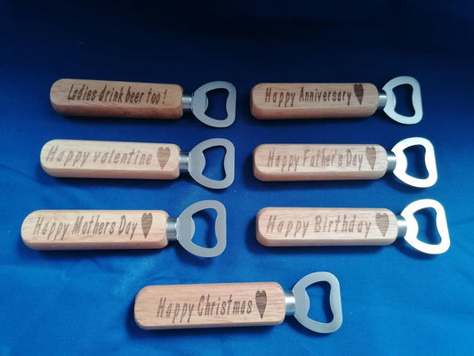 Wooden Bottle openers Personalized With your own message